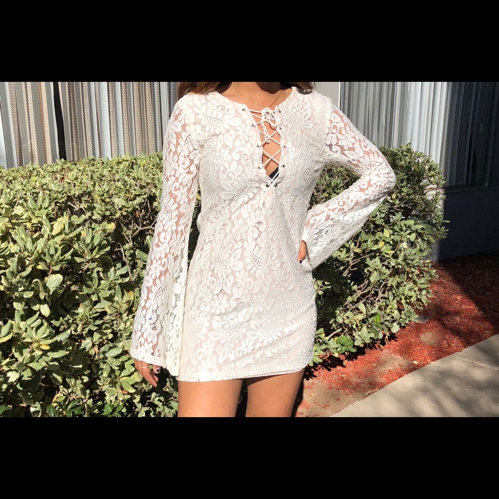 Short white mini dress